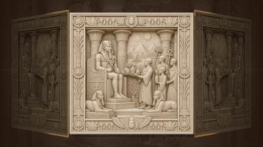 Panels Ancient Civilizations Egyptian temple ritual - pharaoh and priests 3d model