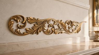 Frieze Plant frieze with wavy acanthus leaves in baroque style 3d model