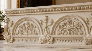 Frieze Alcove with flowers 3d model