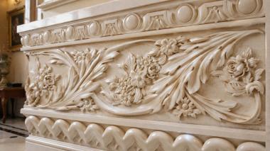 Frieze Overlapping of flowers and leaves 3d model