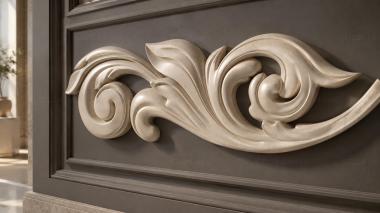 Frieze Decorative scroll with smooth foliage in Art Nouveau style 3d model