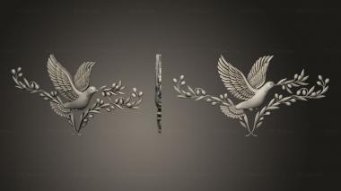 Dove Dove with an olive branch 3d model