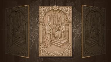 Orthodox icons and panels Esther before the king - the queen in the hall and columns 3d model
