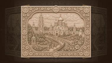 Orthodox icons and panels Seraphim-Diveevo Monastery - temple and ditch 3d model