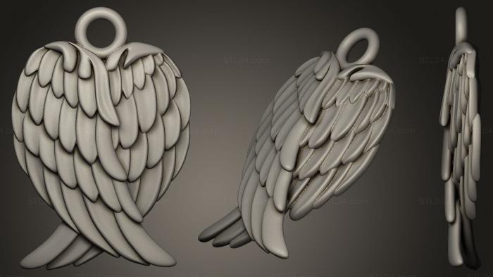 Jewelry (Angel wings pendant, JVLR_0001) 3D models for cnc