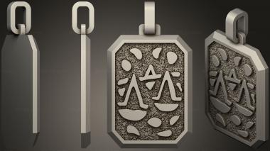 Jewelry Jewelry Mens Libra Zodiac Pendant 3d model