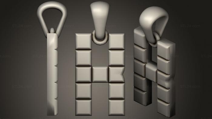 Jewelry (Jewelry Pendant With Letter K8, JVLR_0697) 3D models for cnc
