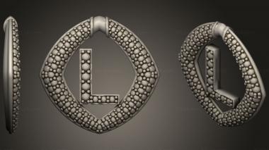 Jewelry Jewelry Pendant With Letter L19 3d model