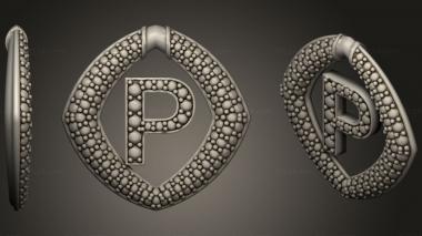 Jewelry Jewelry Pendant With Letter P23 3d model