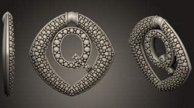 Jewelry Jewelry Pendant With Letter Q24 3d model