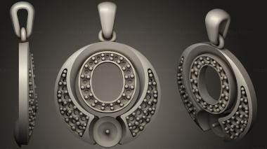Jewelry Pearl Pendant with Letter O 3d model