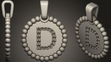 Jewelry Pendant With Letter D9 3d model