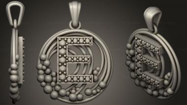 Jewelry Pendant With Letter E 3d model