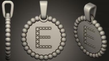 Jewelry Pendant With Letter E 2 3d model