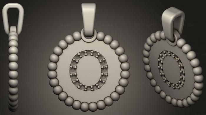 Jewelry (Pendant With Letter O82, JVLR_1007) 3D models for cnc