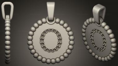 Jewelry Pendant With Letter O82 3d model