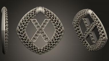 Jewelry Pendant With Letter X 2 3d model