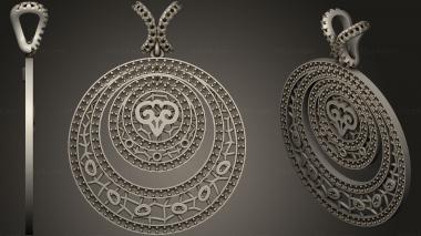 Jewelry Womens Aries Zodiac Pendant43 3d model