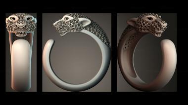 Jewelry Beautiful panther ring 3d model