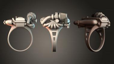 Jewelry Ring - shaped internal combustion engine 3d model