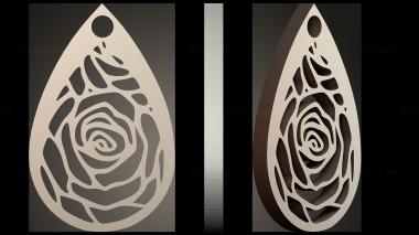 Jewelry Rose earrings 3d model