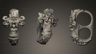 Jewelry rings Aloha Tiki Curly Cross 3d model