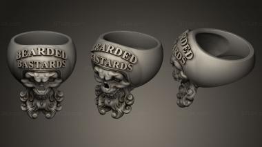 Jewelry rings Bearded Bastards Ring Skull 3d model