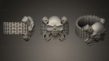Jewelry rings Scull chain transmission 3d model