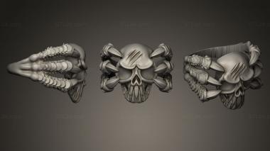 Jewelry rings Scull In the clutches of the dragon 3d model