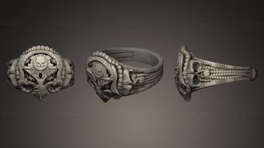 Jewelry rings Steampunk Skull Ring 3d model