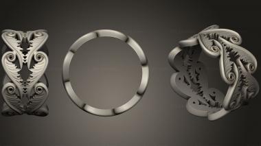 Jewelry rings Baroque Ring Hearts Wings 3d model
