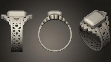 Jewelry rings Celtic Knot Ring With Emerald Gem 3d model