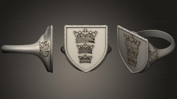 Ювелирные перстни и кольца (Кольцо с гербом королей Артура, JVLRP_0419) 3D модель для ЧПУ станка