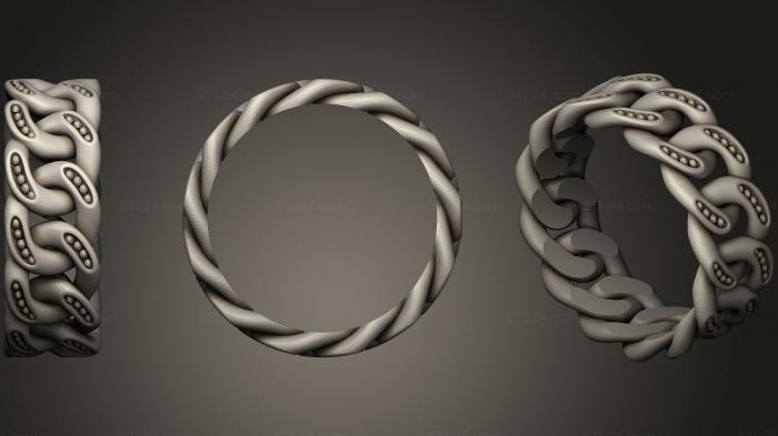 Jewelry rings (Mens Cuban Beaded Ring Size10, JVLRP_0449) 3D models for cnc