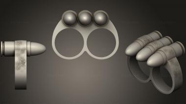Jewelry rings Twi fingers 9mm amo belt ring 3d model