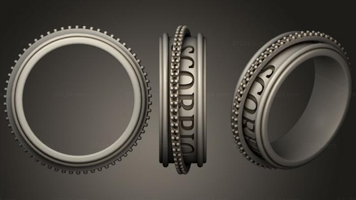 Jewelry rings (Wedding Ring With Scorpio Zodiac, JVLRP_0901) 3D models for cnc