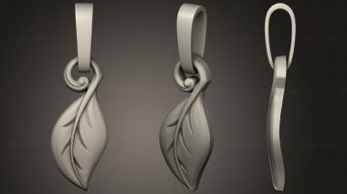 Jewelry rings leaf pendant ii 3d model