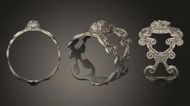 Jewelry rings Ornate Skull Ring 3d model