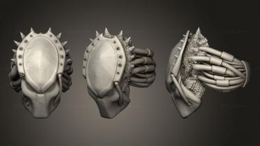 Jewelry rings predator mask ring 3d model