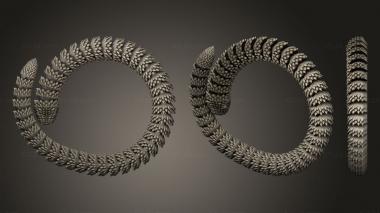 Jewelry rings Rock Snake Circle 3d model