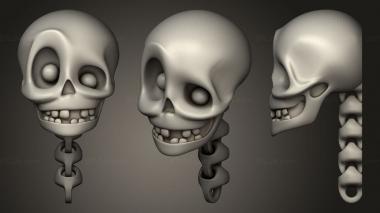 Jewelry rings Skull Keychain v2 3d model
