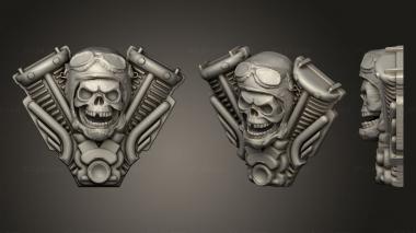 Jewelry rings skull pilot harley2 3d model
