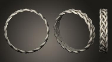 Jewelry rings 4 Strand Loose Braided Ring 3d model