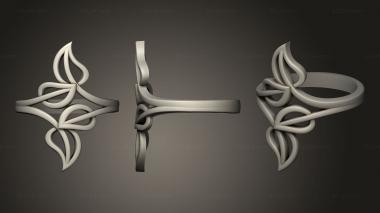 Jewelry rings Ring leaves without stones 3d model