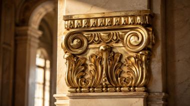 Chapiters Classical Ionic capital with acanthus and heraldic details 3d model