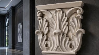 Chapiters Capital with acanthus leaves in a laconic classical style 3d model