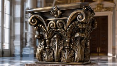 Chapiters Decorative capital with floral accent and symmetrical acanthus 3d model