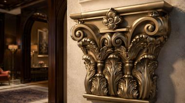 Chapiters Capital with acanthus and scrolls in Corinthian style 3d model