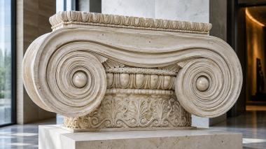 Chapiters Ionic capital with double volutes and classical frieze 3d model