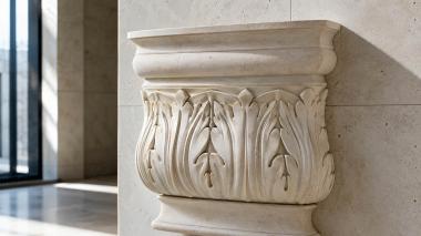 Chapiters Column base with stylized leaf ornament 3d model